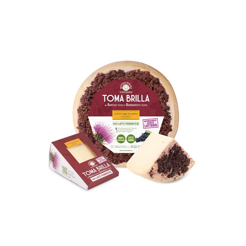 CASEIFICIO FIANDINO TOMA BRILLA ημισκληρο τυρί με κρασί Barolo και Barbaresso 2,5kg