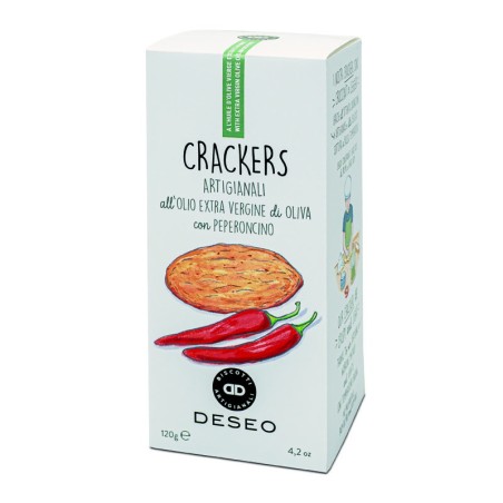 DESEO extra virgin olive oil crackers chili pepper 120gr