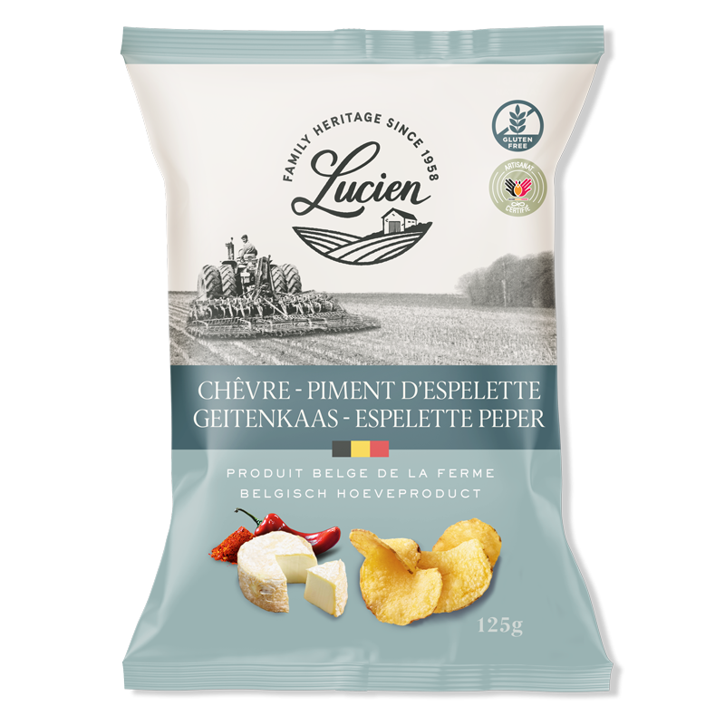 LUCIEN CHIPS Goat’s Cheese & Espelette Pepper 125gr