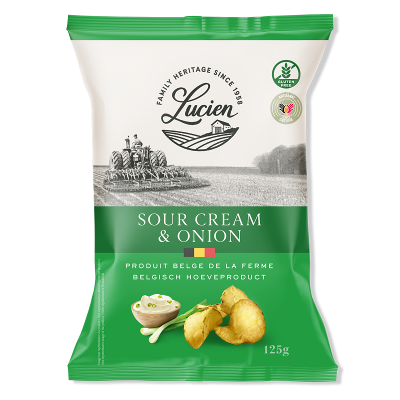 LUCIEN CHIPS Sour Cream & Onion 125gr