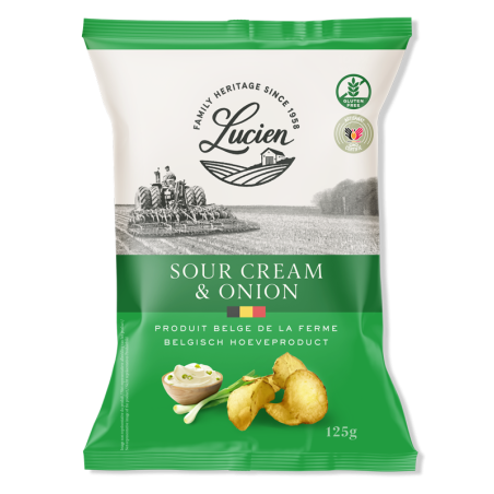 LUCIEN CHIPS Sour Cream & Onion 125gr