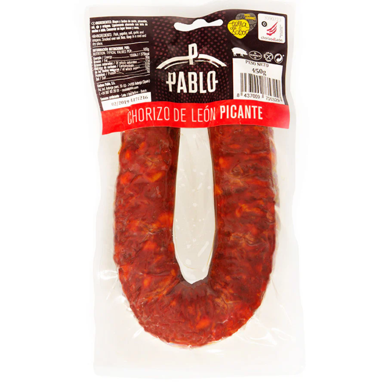 CECINAS PABLO chorizo de leon piccante 450gr