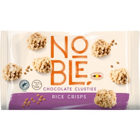 NOBLE chocolate clusters rice crisps white chocolate 50gr