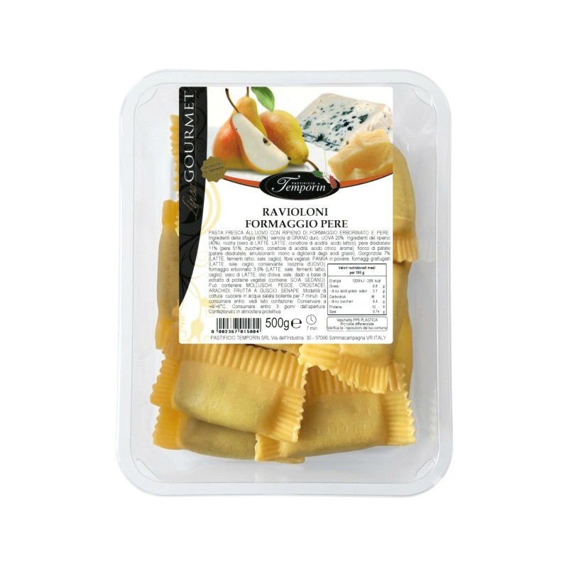 TEMPORIN Ravioloni Giganti με τυρί και αχλάδι  500gr