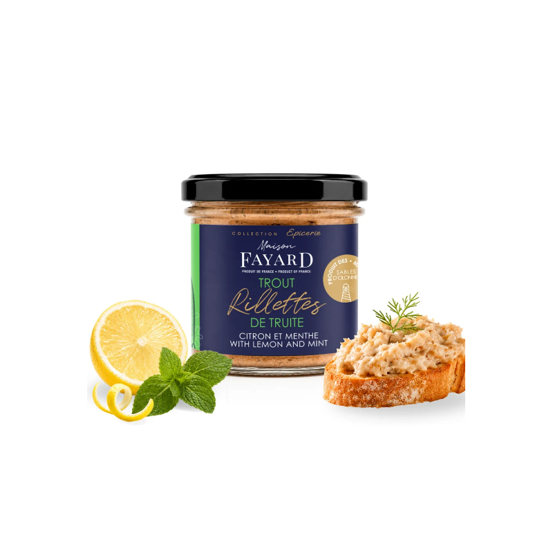 MAISON FAYARD ριγιέτ καπνιστής πέστροφας με λεμόνι και μέντα 90gr