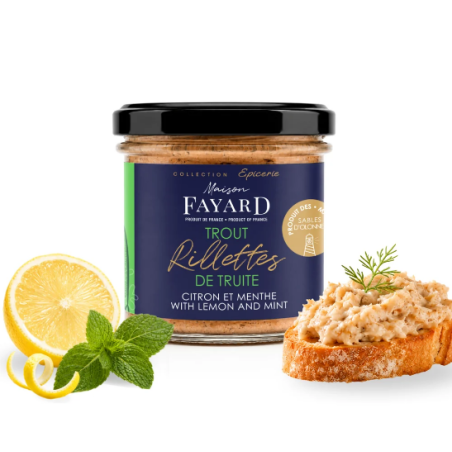 MAISON FAYARD ριγιέτ καπνιστής πέστροφας με λεμόνι και μέντα 90gr