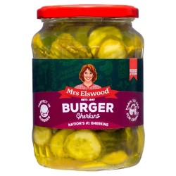 Mrs Elswood αγγουράκια τουρσί για μπέργκερ 670gr
