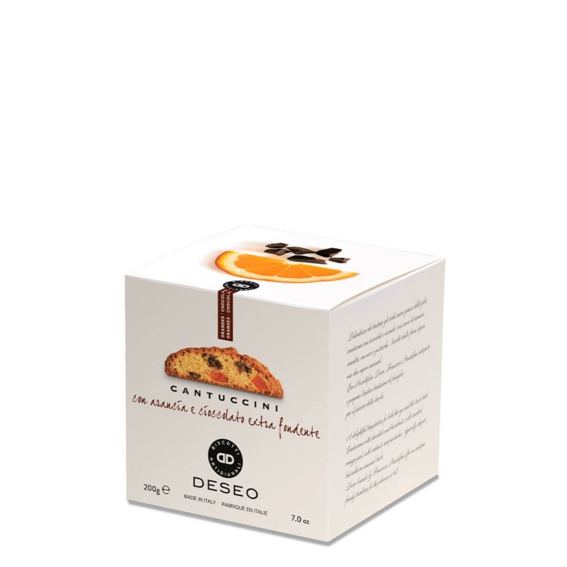 DESEO Cantuccini Πορτοκάλι και μαύρη σοκολάτα 200gr