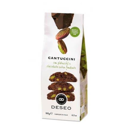 DESEO Cantuccini με φυστίκια και έξτρα μαυρη σοκολάτα 180gr σακουλάκι