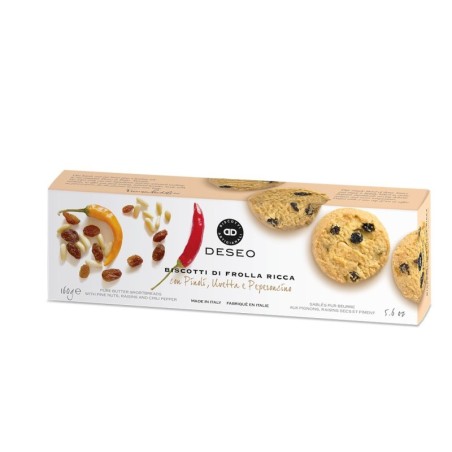 DESEO μπισκότα κουκουνάρι, σταφίδα και τσίλι  160gr