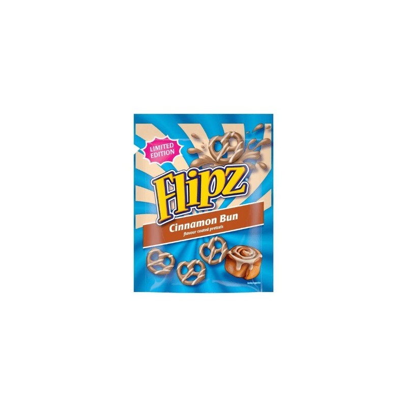 Flipz Pretzels Cinnamon Bun Flavour Coated Pretzel Snacks 90gr