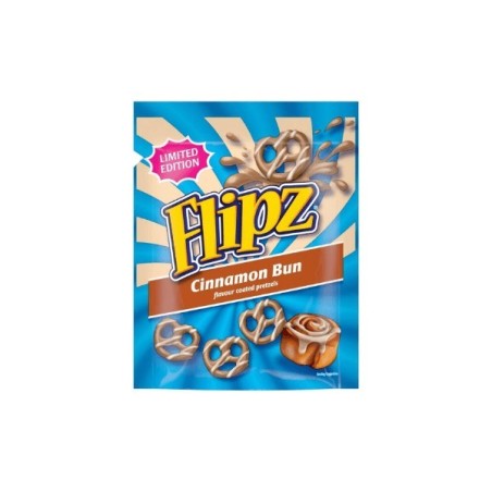 Flipz Pretzels Cinnamon Bun Flavour Coated Pretzel Snacks 90gr