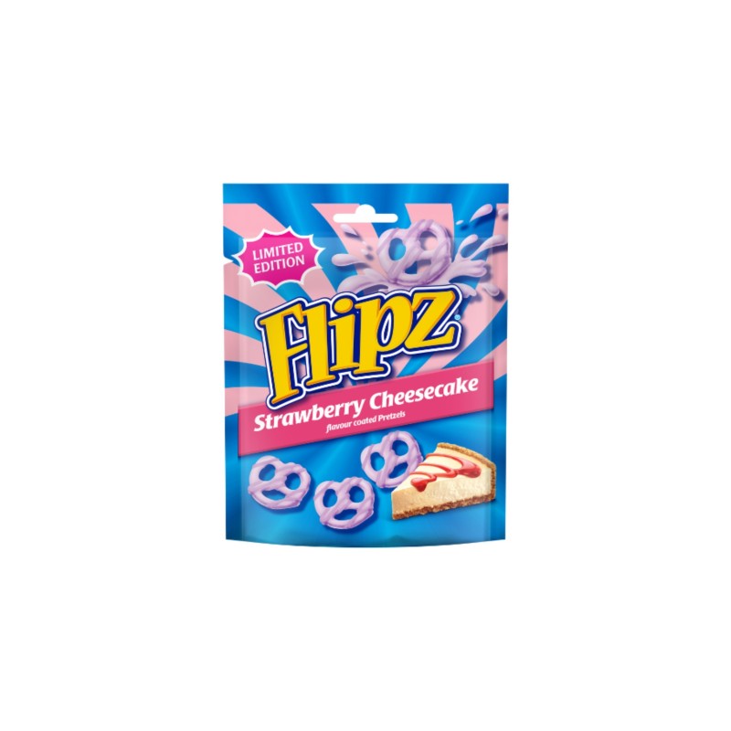 Flipz Strawberry Cheesecake Flavour Coated Pretzels 90gr