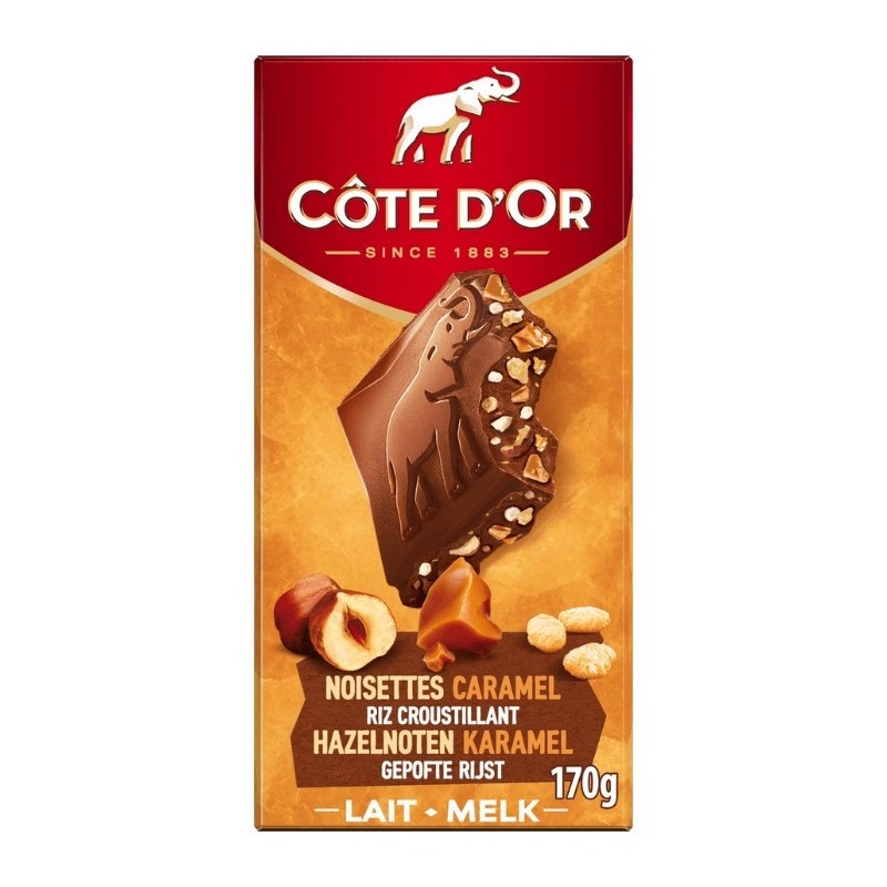 COTE D'OR  σοκολάτα γάλατος με φουντούκι και καραμέλα 170gr