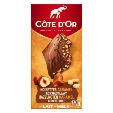 COTE D'OR  σοκολάτα γάλατος με φουντούκι και καραμέλα 170gr