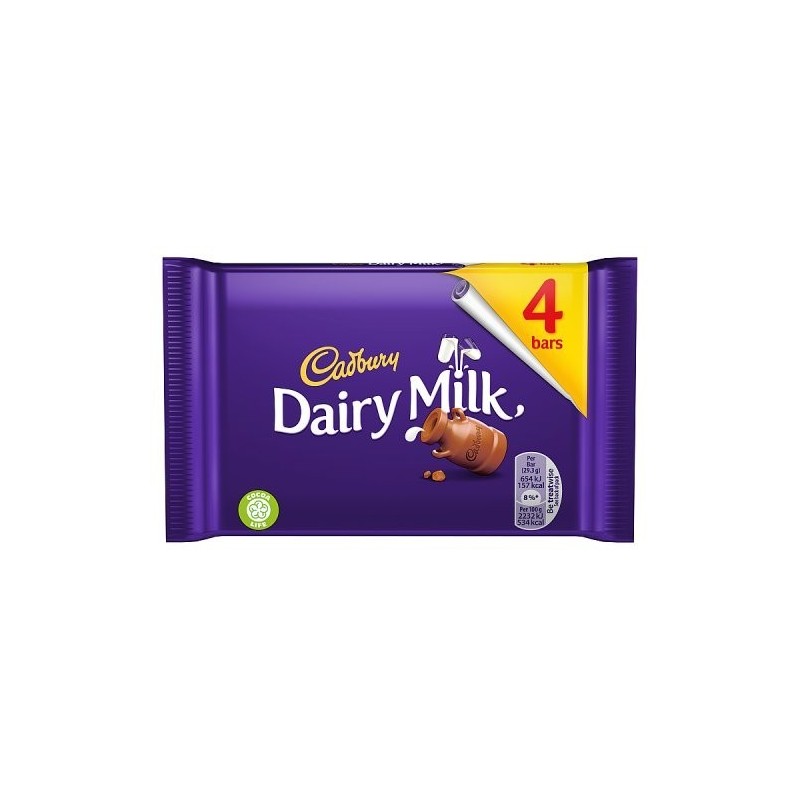 Cadbury Dairy Milk 4 Bars 108.8gr