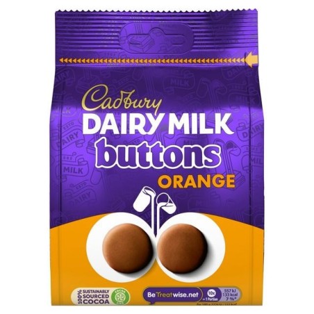 Cadbury Orange Buttons Bag 100gr