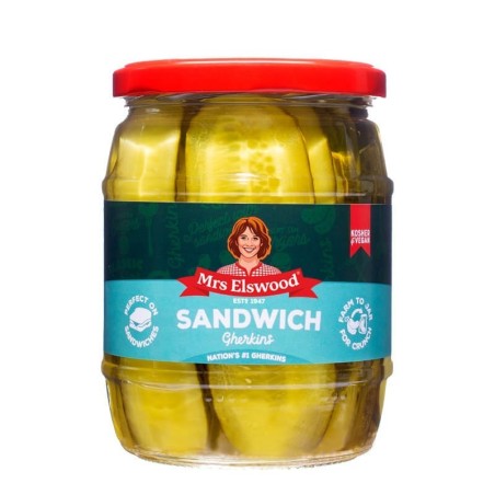 Mrs Elswood αγγουράκια τουρσί για sandwich 540gr
