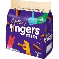 Cadbury Mini Fingers 5 pack bag 96.5 gr