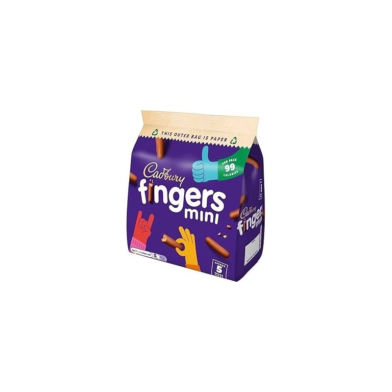 Cadbury Mini Fingers 5 pack bag 96.5 gr