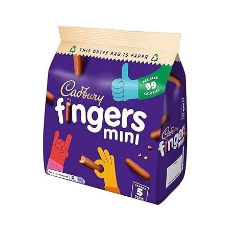 Cadbury Mini Fingers 5 pack bag 96.5 gr