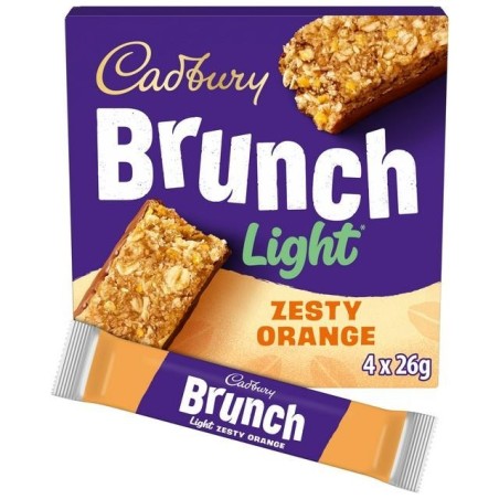 Cadbury Brunch Light Orange Chocolate Cereal Bars 4 Pack